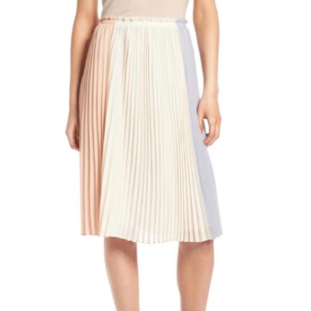 Colorblock pleat skirt